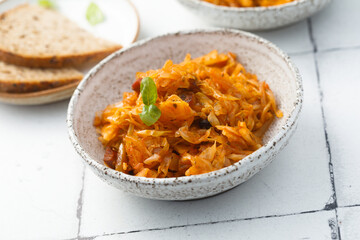 Stewed sauerkraut with tomato	