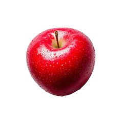 Fresh Red Apple with Water Droplets on White Background healthy eating juicy fruit ripe freshness natural organic produce vitamin diet sweet delicious snack food photography isolated simple