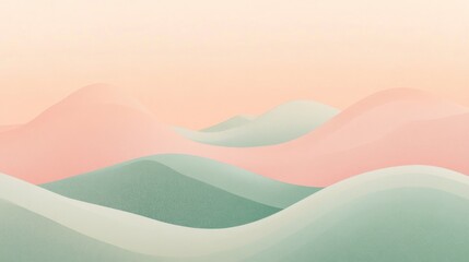 Abstract Pastel Hillscape Soft Hues Landscape