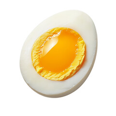 Boiled Egg Half Cut Open Showing Yolk and White Isolated on White Background Protein Rich Breakfast Ingredient Healthy Food Nutritious Snack High Protein Diet Food Photography Perfect Hard Boiled Egg
