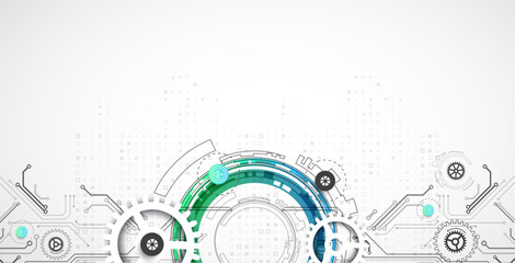 Obraz premium Abstract background. Scientific and technological concept with the use of technical elements formed in the shape of a circle. Vector