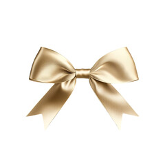 Golden satin ribbon bow isolated on white background elegant decoration for gifts presents weddings birthdays anniversaries celebrations holidays and special occasions perfect for adding a touch of