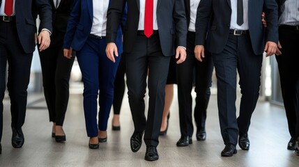 Confident Business Team Walking, Corporate Success