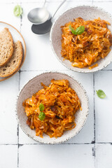 Stewed sauerkraut with tomato	