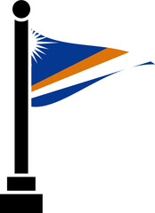 Fototapeta premium Marshall Islands Flag in Triangular shape