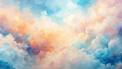 A Dreamlike Canvas of Pastel Hues, Blending Soft Clouds in a Serene Atmosphere