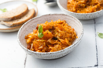 Stewed sauerkraut with tomato	