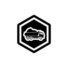 Truck Dump Silhouette Construction logo symbol icon vector