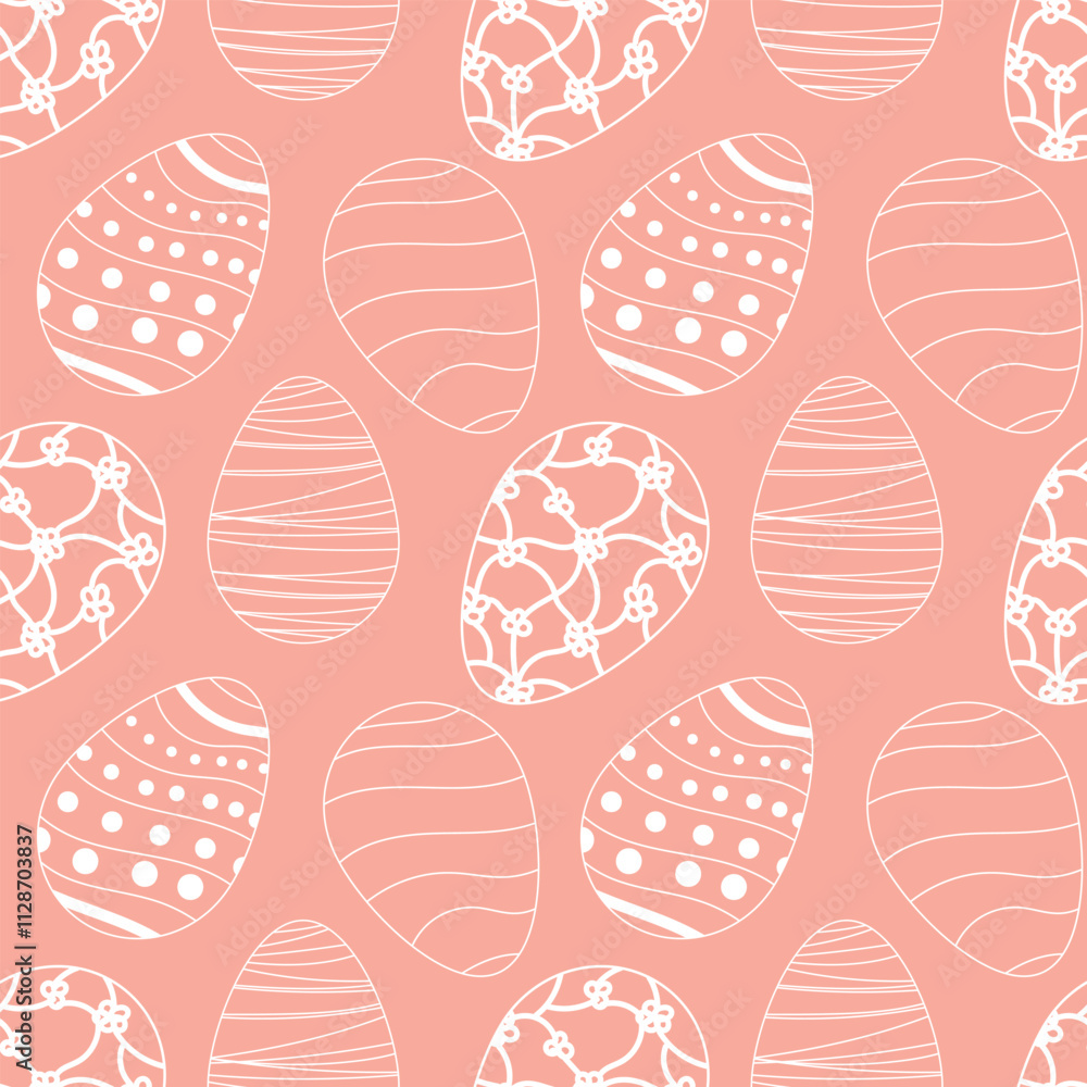 Poster seamless pattern icons with easter eggs. vector seamless pattern with decorative easter eggs. eps 10