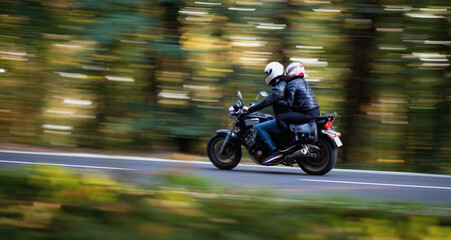 Bike motorcycle ride in countryside