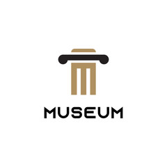 Initial Letter M For Museum Monument Old Building Architecture Logo Design