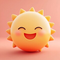 Fototapeta premium smiling sun emoji
