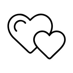 sibling hearts icon, family day line art, family icon - simple black line art icon of sibling hearts, symbolizing family day celebrations. family vector art.