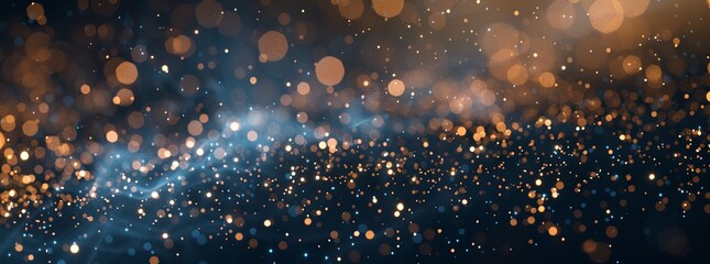 Naklejka premium fondo abstracto partículas doradas. fondo oscuro