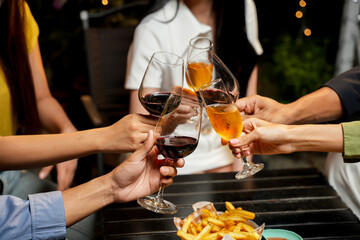 food and Drink, wine red and for a friendly, in a bar or a restaurant 