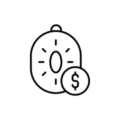Kiwi price outline icons, minimalist vector illustration ,simple transparent graphic element .Isolated on white background