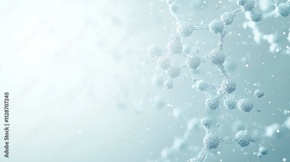 Poster abstract representation of molecular structures in a light background.