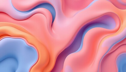 Obraz premium Abstract Pastel Waves Flowing Smoothly Together