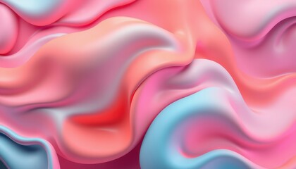 Obraz premium Abstract Pastel Pink Blue Swirling Fluid Design
