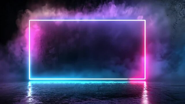 neon pink and blue oblong smokey atmospheric background