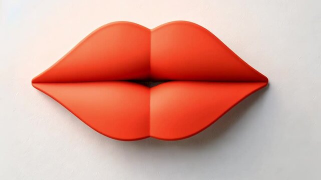 A close-up of red lips against a white background.