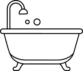 bathtub outline vector illustration