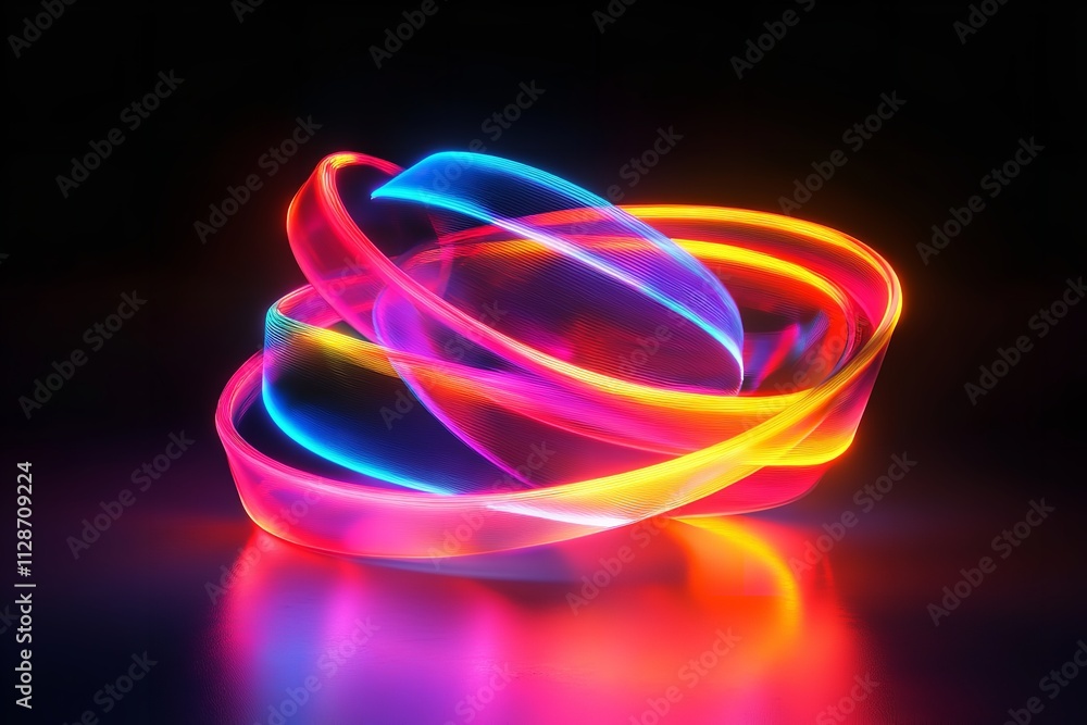 Poster colorful background illumination in 3d render. generative ai