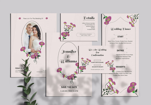 Floral Wedding Invitation Set