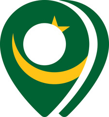 Mauritania flag on Map Icon