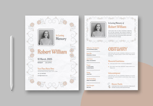 Funeral Programs Template Layout