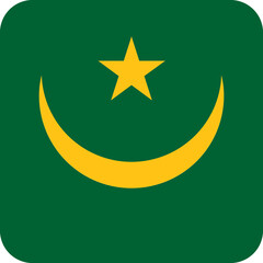 Mauritania Flag Square Icon