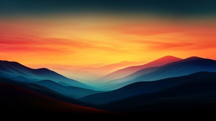 Serenity in Simplicity: Mountains at Sunrise
