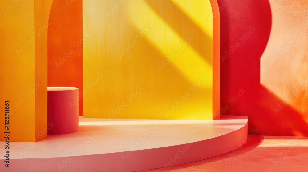 Poster abstract colorful studio background with geometric shapes