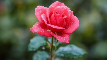 red rose with water drops