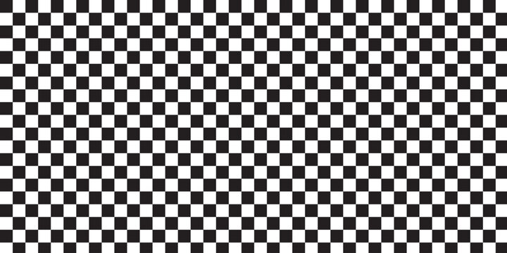 Black and white checker pattern vector illustration. Abstract checkered chessboard or checkerboard for game, grid with geometric square shape, race or rally flag and mosaic floor tile.