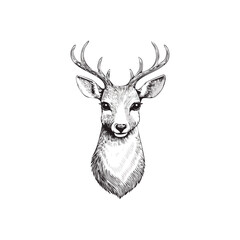 Christmas Deer Sketch Celebration Decoration Winter Event Festival of X-Mas
