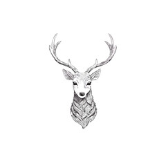 Christmas Deer Sketch Celebration Decoration Winter Event Festival of X-Mas
