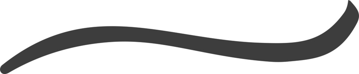 Swirl line. Swash and flourish underline. Hand drawn swish and swoosh. Calligraphic elegant vintage curved squiggle. Doodle fancy divider