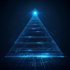 blue glowing shaped plain lines as data graphic, straight lines, but 3D dimentional background is a gradient color  - generative ai