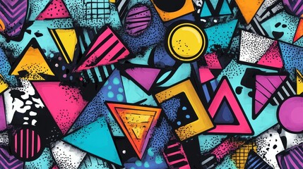 Obraz premium Abstract Geometric Colorful Graffiti Art Design