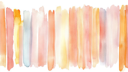 Naklejka premium Watercolor stripes in pastel peach and orange colors