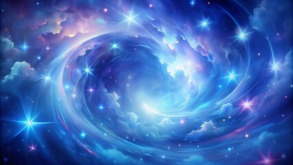 Celestial Swirl of Cosmic Dust and Starlight, a Tapestry of Intertwined Clouds and Glimmering Brilliance