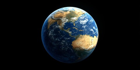 Obraz premium High Resolution Earth Globe Detailed Planet Global View Realistic 3D Render World Map Space