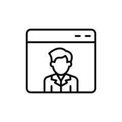 Online doctor outline icons, minimalist vector illustration ,simple transparent graphic element .Isolated on white background