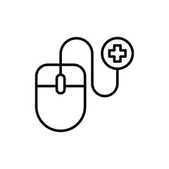 Online doctor outline icons, minimalist vector illustration ,simple transparent graphic element .Isolated on white background