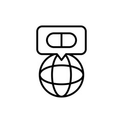 Online doctor outline icons, minimalist vector illustration ,simple transparent graphic element .Isolated on white background