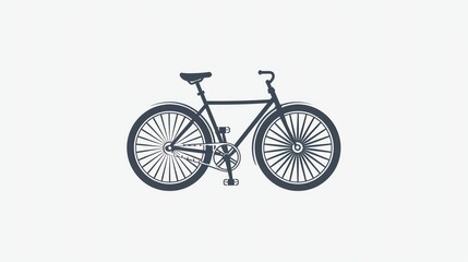 Fototapeta premium A silhouette of a bicycle on a white background.