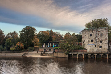 Architecture of the York city at dawn. United Kingdom