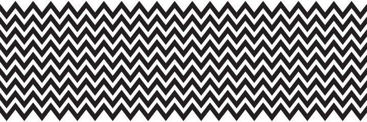 Black zig zag pattern seamless texture illustration. Horizontal zigzag lines background. Black and white zig zag pattern. Parallel jagged stripes texture. Minimalistic graphic print.