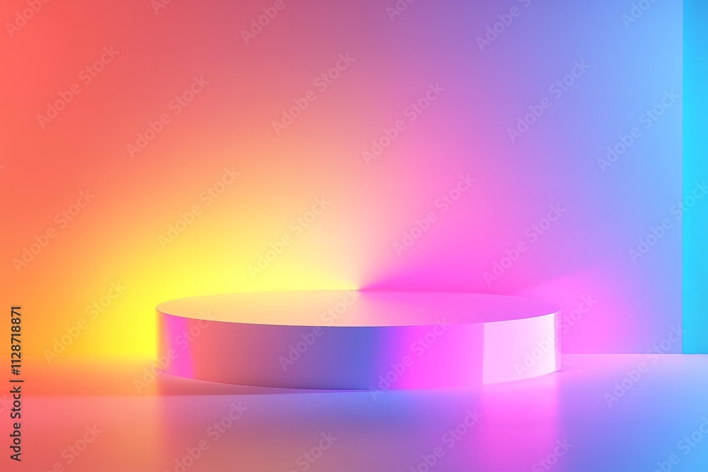 Poster colorful background illumination in 3d render. generative ai